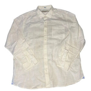Tommy Bahama Monte Carlo Men's XL Linen‎ White Long Sleeve Button-Up Shirt